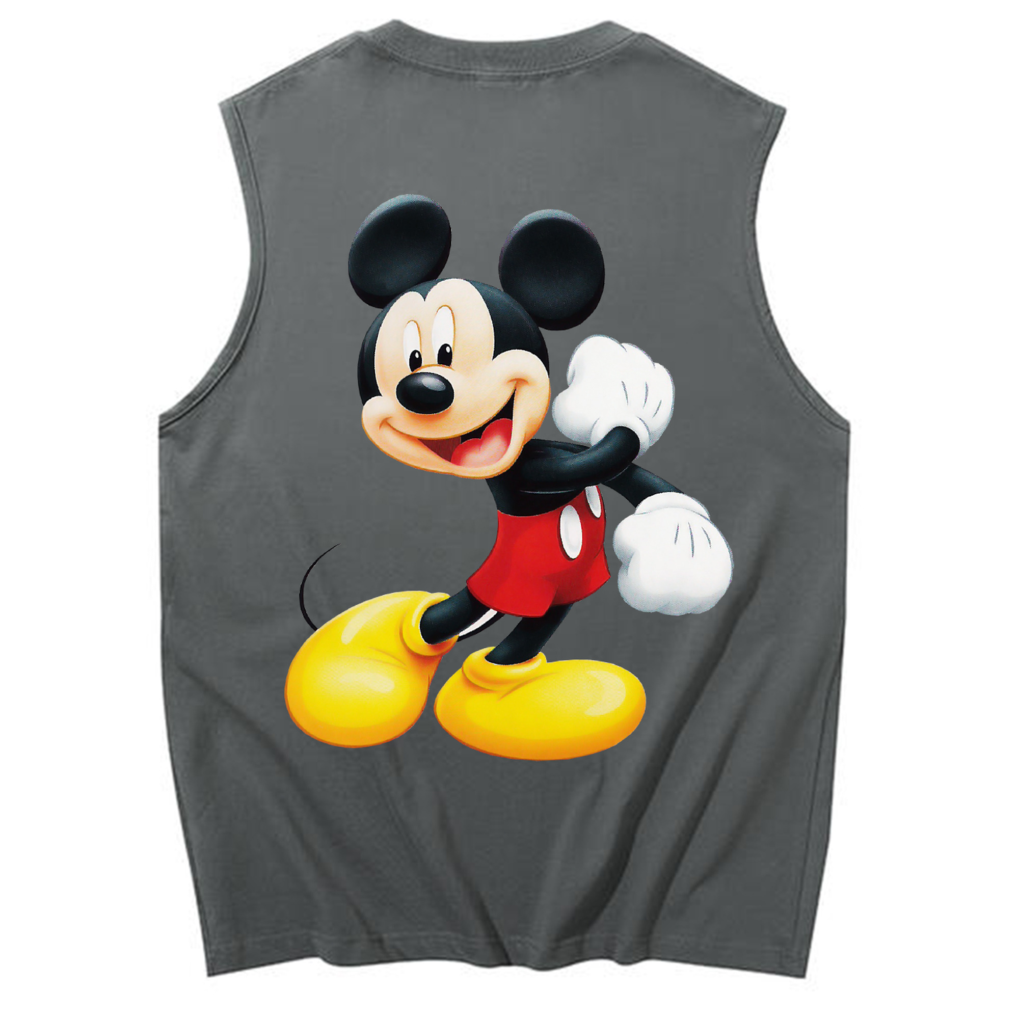 ミッキーマウス Mickey Mouse コットン100％タンクトップ（背面プリント）